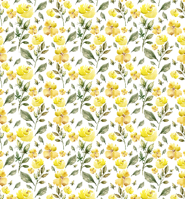 Verdunkelungsrollo mit gelbem Blumenmuster