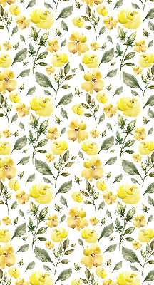 Verdunkelungsrollo mit gelbem Blumenmuster