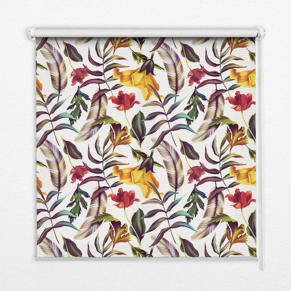Rollo lichtundurchlässig mit buntem Blumenmuster
