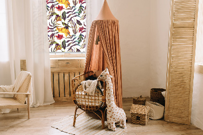 Rollo lichtundurchlässig mit buntem Blumenmuster
