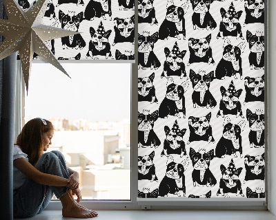 Fenster Rollo mit Motiv gezeichneter Hunde