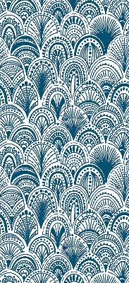 Verdunkelungsrollo mit blauem Muster