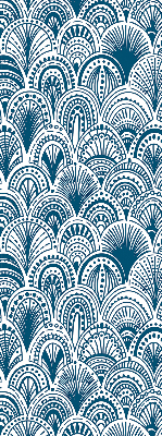 Verdunkelungsrollo mit blauem Muster