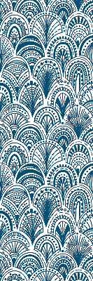 Verdunkelungsrollo mit blauem Muster