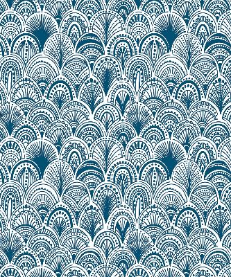 Verdunkelungsrollo mit blauem Muster