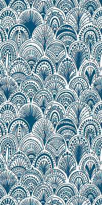 Verdunkelungsrollo mit blauem Muster