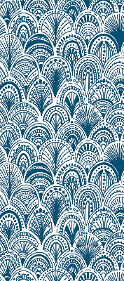 Verdunkelungsrollo mit blauem Muster