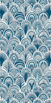 Verdunkelungsrollo mit blauem Muster