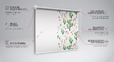 Fenster Rollo mit Lamellen-Design und Kaktusmotiv