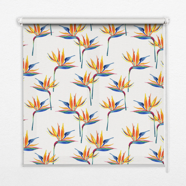 Rollo lichtundurchlässig mit buntem Blättermotiv