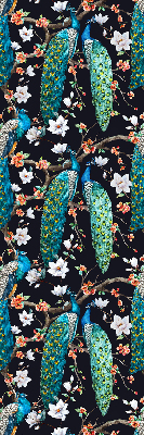 Verdunkelungsrollo mit Pfauen- und Blumenmotiv
