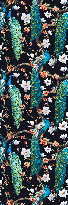 Verdunkelungsrollo mit Pfauen- und Blumenmotiv