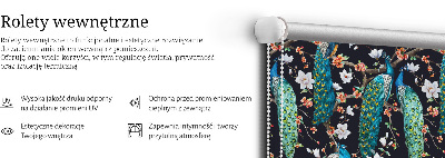 Verdunkelungsrollo mit Pfauen- und Blumenmotiv