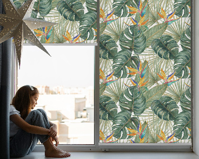 Fenster Rollo mit tropischem Pflanzenmuster