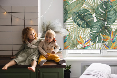 Fenster Rollo mit tropischem Pflanzenmuster