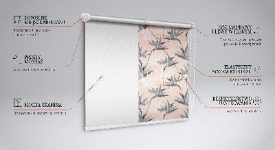 Fenster Rollo mit grauem Blumenmuster