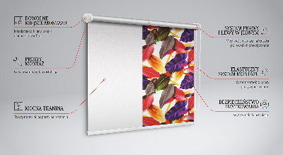 Rollo lichtundurchlässig mit buntem Blätterdesign