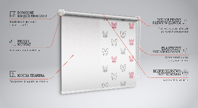 Fenster Rollo mit bunten Kaninchen mit Kronen als Motiv