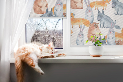 Fenster Rollo mit Tiermotiven