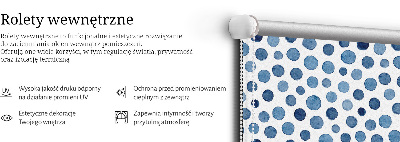 Fenster Rollo in Blau mit gepunktetem Muster