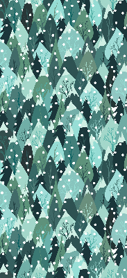 Rollo lichtundurchlässig mit Motiv Wald und fallender Schnee