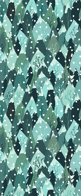 Rollo lichtundurchlässig mit Motiv Wald und fallender Schnee