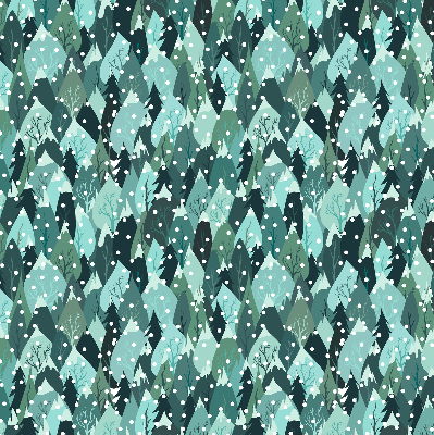 Rollo lichtundurchlässig mit Motiv Wald und fallender Schnee