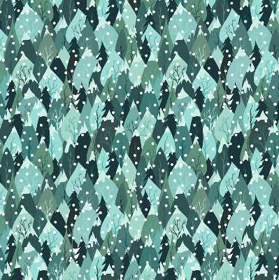 Rollo lichtundurchlässig mit Motiv Wald und fallender Schnee