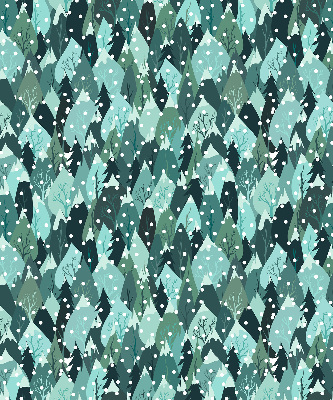 Rollo lichtundurchlässig mit Motiv Wald und fallender Schnee