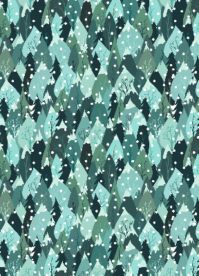 Rollo lichtundurchlässig mit Motiv Wald und fallender Schnee