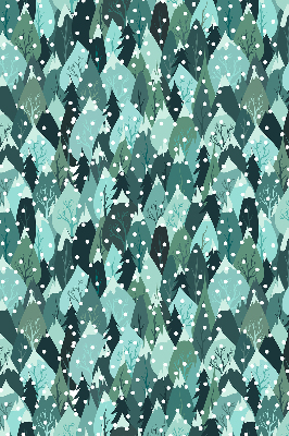 Rollo lichtundurchlässig mit Motiv Wald und fallender Schnee