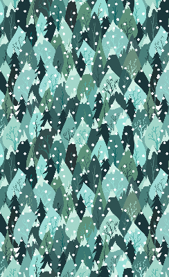 Rollo lichtundurchlässig mit Motiv Wald und fallender Schnee