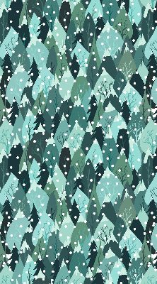 Rollo lichtundurchlässig mit Motiv Wald und fallender Schnee