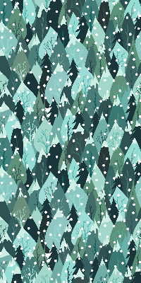 Rollo lichtundurchlässig mit Motiv Wald und fallender Schnee