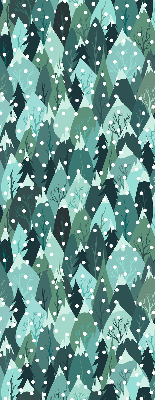 Rollo lichtundurchlässig mit Motiv Wald und fallender Schnee