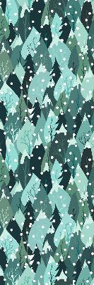 Rollo lichtundurchlässig mit Motiv Wald und fallender Schnee