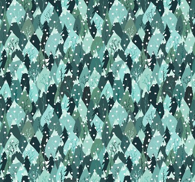 Rollo lichtundurchlässig mit Motiv Wald und fallender Schnee