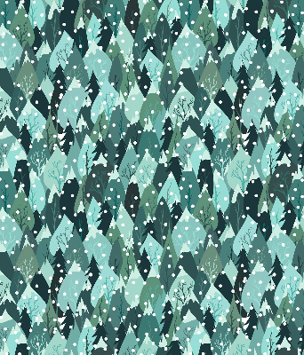 Rollo lichtundurchlässig mit Motiv Wald und fallender Schnee