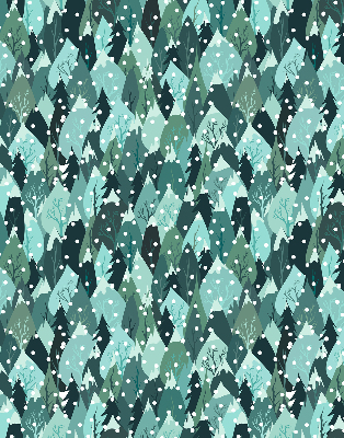 Rollo lichtundurchlässig mit Motiv Wald und fallender Schnee