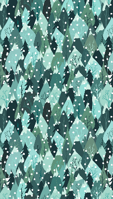 Rollo lichtundurchlässig mit Motiv Wald und fallender Schnee