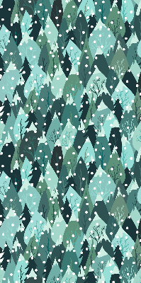 Rollo lichtundurchlässig mit Motiv Wald und fallender Schnee