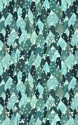Rollo lichtundurchlässig mit Motiv Wald und fallender Schnee