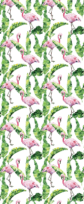 Rollo lichtundurchlässig mit einem Motiv aus Flamingos zwischen Blättern