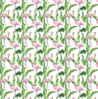 Rollo lichtundurchlässig mit einem Motiv aus Flamingos zwischen Blättern
