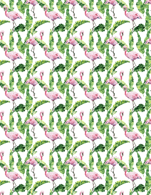 Rollo lichtundurchlässig mit einem Motiv aus Flamingos zwischen Blättern
