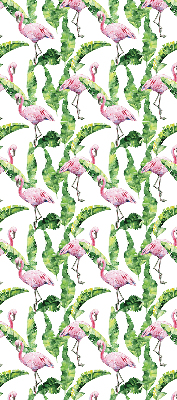 Rollo lichtundurchlässig mit einem Motiv aus Flamingos zwischen Blättern