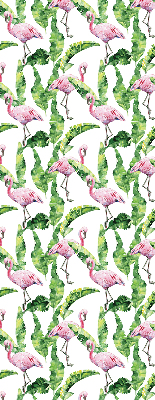 Rollo lichtundurchlässig mit einem Motiv aus Flamingos zwischen Blättern