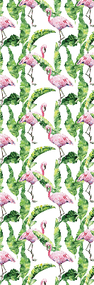 Rollo lichtundurchlässig mit einem Motiv aus Flamingos zwischen Blättern