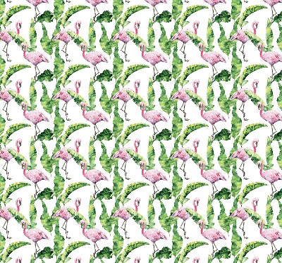 Rollo lichtundurchlässig mit einem Motiv aus Flamingos zwischen Blättern