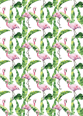 Rollo lichtundurchlässig mit einem Motiv aus Flamingos zwischen Blättern
